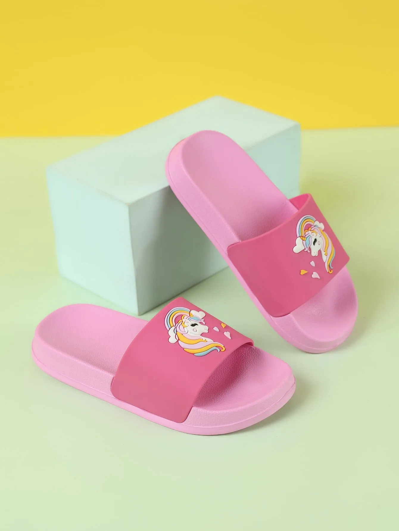 Girls Unicorn Print Slippers