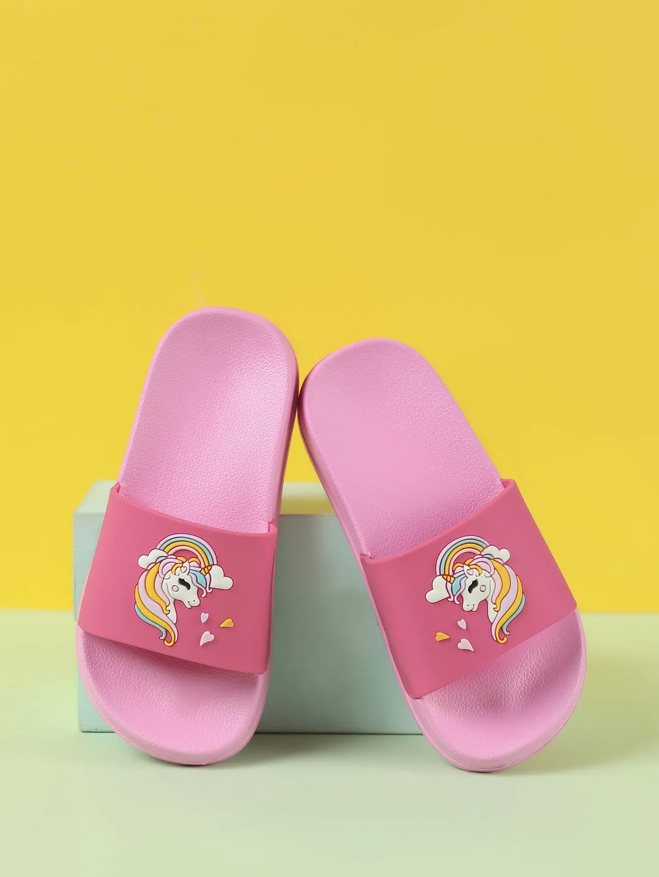 Girls Unicorn Print Slippers