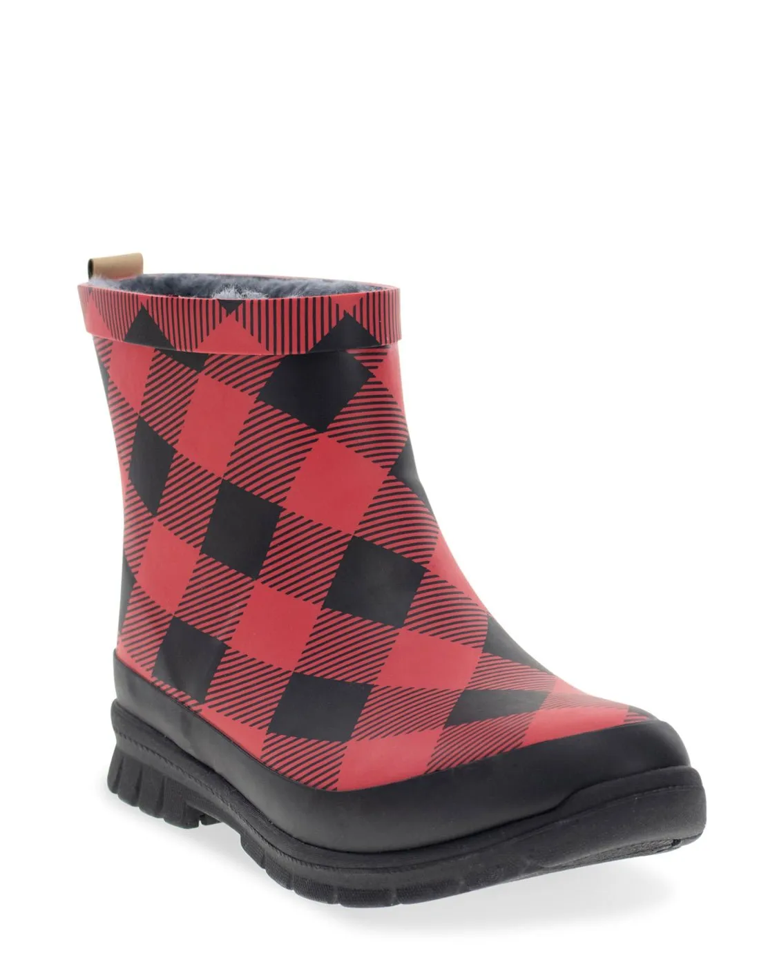 Women's Buffalo Faux Fur Ankle Rain Boot - Red